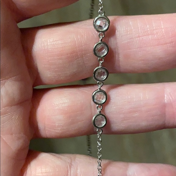 Sterling silver bracket with clear stones ! - Picture 2 of 3